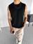 Örme Desenli T-Shirt Siyah 2
