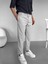 Slim Fit Carrot Kesim Paraşüt Kumaş Lastikli Pantolon Gri 3