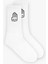 Unisex What The Finger Baskılı Çorap Beyaz 1