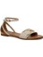 DS24015 4fx Bej Kadın Düz Sandalet 2