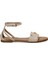 DS24015 4fx Bej Kadın Düz Sandalet 1