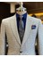 Italyan Stil Slim Fit Kazayağı Desen Erkek Ceket Mavi T12542 4