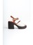 Deri Krem Taba 10 cm Platform Tek Bant Kadın Sandalet TMD202499 3