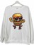 Dansçı Hamburger Baskılı Bisiklet Yaka Oversize Sweatshirt 1