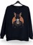 Gangsta Tavşan Baskılı Bisiklet Yaka Oversize Sweatshirt 1