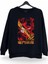Tanjiro Kamado Demon Slayer Baskılı Bisiklet Yaka Oversize Sweatshirt Anime Manga Siyah 1