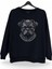 Gotik Pug Baskılı Bisiklet Yaka Oversize Sweatshirt 1
