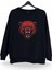 Kırmızı Ayı Baskılı Bisiklet Yaka Oversize Sweatshirt 1