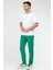 Beyaz - Benetton Yeşili Oversize Bisiklet Yaka Basic Erkek Takım XB0093 3