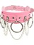 Pembe Gotik Cosplay Pu Deri Gerdanlık Metal Zincir Halka Aksesuarları Serin Kadın Kız Punk Siyah Kolye Yaka Tasma ile (Yurt Dışından) 1