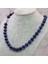 Mavi Stil 8 mm Vintage Moda Doğal Mavi Lapis Lazuli Taş Yuvarlak Boncuk mm Halat Zincir Kadın Takı Kolye Hediye Y757 (Yurt Dışından) 2