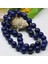 Mavi Stil 8 mm Vintage Moda Doğal Mavi Lapis Lazuli Taş Yuvarlak Boncuk mm Halat Zincir Kadın Takı Kolye Hediye Y757 (Yurt Dışından) 4