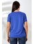 Kısa Kol Yumuşak Dokulu Dökümlü T-Shirt 21638 Saks 4