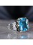 Zincir Serisi 925 Blue Topaz Taşlı Gümüş Yüzük 1