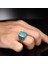 Zincir Serisi 925 Ayar Blue Topaz Erkek Gümüş Yüzük 2