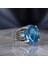 Zincir Serisi 925 Ayar Blue Topaz Erkek Gümüş Yüzük 1
