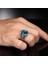 Zincir Serisi 925 Ayar Blue Topaz Erkek Gümüş Yüzük 2