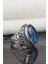 Ksrmoda Blue Topaz Taşlı 925 Ayar Erkek Gümüş Yüzük 1