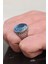 Ksrmoda Blue Topaz Taşlı 925 Ayar Erkek Gümüş Yüzük 4