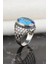 Blue Topaz Taşlı 925 Ayar Erkek Gümüş Yüzük 3