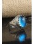 Ksrmoda Blue Topaz Taşlı 925 Ayar Erkek Gümüş Yüzük 2