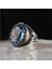 Ksrmoda Blue Topaz Taşlı Gümüş Erkek Yüzük 1