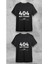 Unisex Bisiklet Yaka 404 Hata Kodu Baskılı Siyah T-Shirt 2