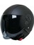 Motosiklet Yarım Deri Kask Siyah Vizör R22.06 Sertifika Fiber Material Black Leather Motor Kaskı 1