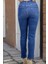 Taş Işlemeli Ful Likralı Mom Jeans Kadın Kot Pantolon 3