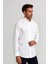 Modern Fit Paşa Yaka Düğmeli Beyaz Spor Erkek Gömlek GMARS0422301213_D01 4