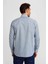 Regular Fit Paşa Yaka Ekoseli Mavi Erkek Gömlek GM23K232024_D35 2