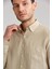 Regular Fit Paşa Yaka Bej Erkek Gömlek GM23Y231134_D07 4
