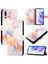 Huawei P20 Pro Pu Deri Cüzdan Mermer Desen Kickstand Için Kılıf (Yurt Dışından) 2