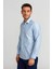 Modern Fit Klasik Dik Yaka Mavi Erkek Gömlek GMDGR0122300211_D35 5