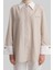 Kalın Manşetli Çizgili Poplin Gömlek 24Y3554 Camel 4