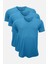 Erkek Mavi 3 Lü Paket Basic V Yaka Ince Modal Yaz Serinliği Tshirt 3M085 1
