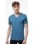 Erkek Mavi 3 Lü Paket Basic V Yaka Ince Modal Yaz Serinliği Tshirt 3M085 2
