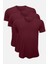 Erkek Bordo 3 Lü Paket Basic V Yaka Ince Modal Yaz Serinliği Tshirt 3M085 1