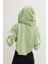 Kapşonlu Yan Dekolteli Sweat Yeşil - P-019669 4