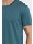 Erkek Tencel Kumaş Bisiklet Yaka T-Shirt Nefti 2