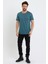 Erkek Tencel Kumaş Bisiklet Yaka T-Shirt Nefti 3