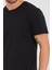 Erkek Pamuk Modal Regular Fit T-Shirt Siyah 2