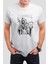 Azrail Kuru Kafa Baskılı Beyaz Tişört C684 1