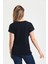 Kadın Bambu Kumaş Bisiklet Yaka T-Shirt Siyah 4