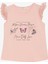 Kız Çocuk Tişört Kolları Güpür Nakışlı Kelebek Baskılı 1.5-5 Yaş, Pembe 1