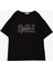 Kız Çocuk Tişört Smile Yazı Baskılı Taşlı 9-16 Yaş, Siyah 1