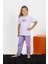 Kız Çocuk Kısa Kol Lila Penye Pijama Takım 20432 2