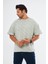 Ajurlu Gri Oversize Bol Kalıp Basic T-Shirt 4
