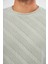 Ajurlu Gri Oversize Bol Kalıp Basic T-Shirt 6