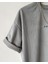 Erkek Gri Bisiklet Yaka Nakışlı Oversize T-Shirt 2